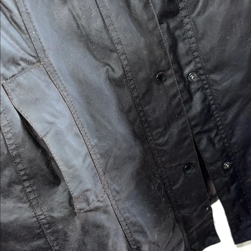 BARBOUR BELSAY Women’s Deep Brown Wax Cotton Coat with Quilting - Picture 8 of 13